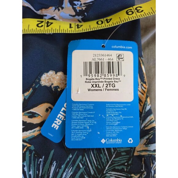 Columbia Women's XXL Sleeveless Floral Bird Print Bogata Bay Dress Omni-Shield - Picture 9 of 16